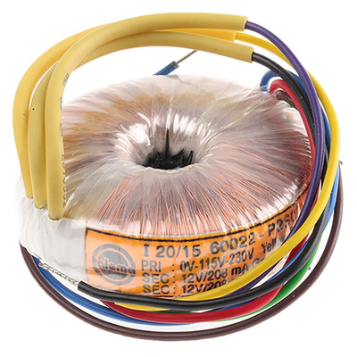 Nuvotem Talema 115 V ac, 230 V ac, 2 x 12V ac Toroidal Transformer, 5VA 2 Output