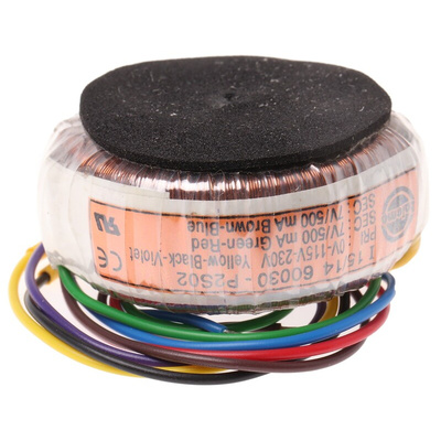 Nuvotem Talema 115 V ac, 230 V ac, 2 x 7V ac Toroidal Transformer, 7VA 2 Output
