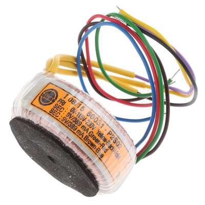 Nuvotem Talema 115 V ac, 230 V ac, 2 x 9V ac Toroidal Transformer, 7VA 2 Output