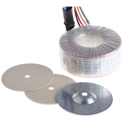 Block 115 V ac, 230 V ac, 2 x 24V ac Toroidal Transformer, 80VA 2 Output