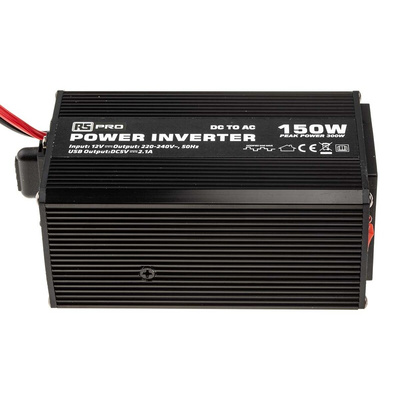 RS PRO Modified Sine Wave 150W Power Inverter, 12V dc Input, 230V ac Output