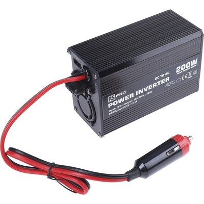 RS PRO Modified Sine Wave 200W Power Inverter, 24V dc Input, 230V ac Output