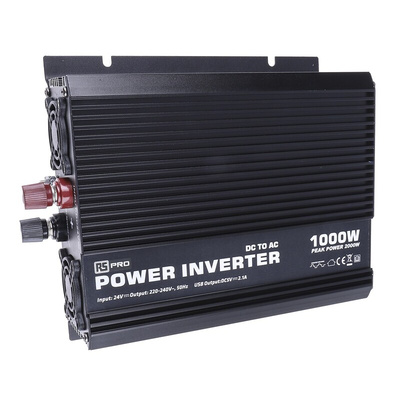 RS PRO Modified Sine Wave 1000W Power Inverter, 24V dc Input, 230V ac Output