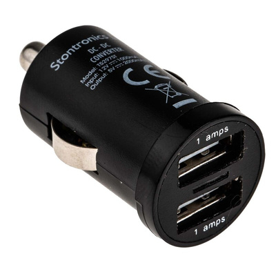 RS PRO Car Charger, 12V dc Input, 5V dc Output USB, 2 x 1A