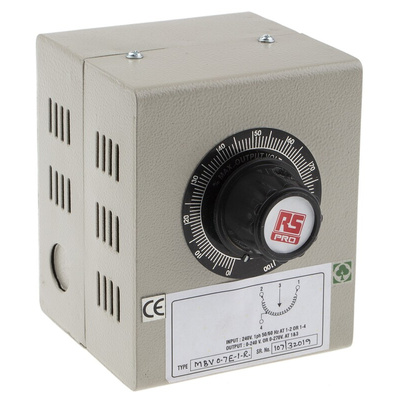 RS PRO 1 Phase 170VA Variac, 1 Output, 240V, 0.7A