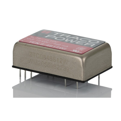 TRACOPOWER TEN 8WI DC-DC Converter, 12V dc/ 666mA Output, 18 → 75 V dc Input, 8W, Through Hole, +85°C Max Temp