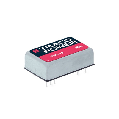 TRACOPOWER THD 12 DC-DC Converter, 12V dc/ 1A Output, 18 → 36 V dc Input, 12W, Through Hole, +85°C Max Temp