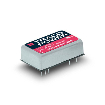 TRACOPOWER THD 12WI DC-DC Converter, 12V dc/ 1A Output, 9 → 36 V dc Input, 12W, Through Hole, +85°C Max Temp