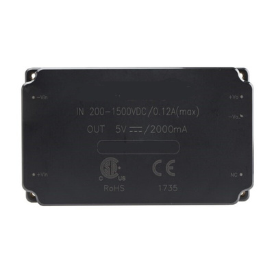 RS PRO DC-DC Converter, 5V dc/ 2A Output, 200 → 1500 V dc Input, 10W, PCB Mount, +70°C Max Temp -40°C Min Temp