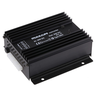 Mascot DC-DC Converter, 24V dc/ 10A Output, 18 → 32 V dc Input, 132W, Mounting Bracket, +30°C Max Temp -20°C Min