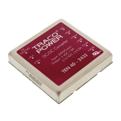 TRACOPOWER TEN 40 DC-DC Converter, 5V dc/ 6 A, 300mA Output, 18 → 36 V dc Input, 40W, Through Hole, +75°C Max