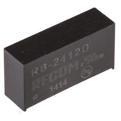 Recom RB DC-DC Converter, ±12V dc/ ±42mA Output, 21.6 → 26.4 V dc Input, 1W, Through Hole, +85°C Max Temp -40°C