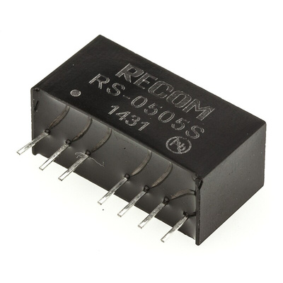 Recom RS DC-DC Converter, 5V dc/ 400mA Output, 4.5 → 9 V dc Input, 2W, Through Hole, +85°C Max Temp -40°C Min
