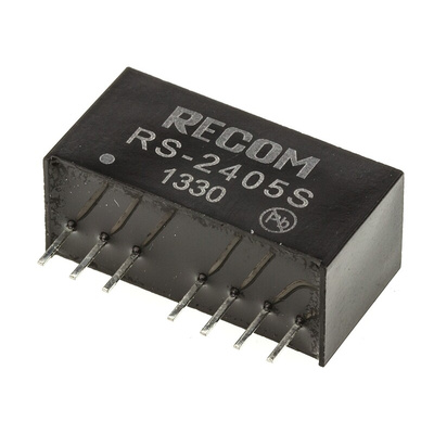 Recom RS DC-DC Converter, 5V dc/ 400mA Output, 18 → 36 V dc Input, 2W, Through Hole, +85°C Max Temp -40°C Min
