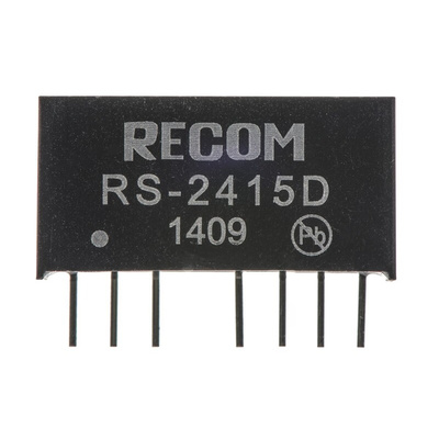 Recom RS DC-DC Converter, ±15V dc/ ±67mA Output, 18 → 36 V dc Input, 2W, Through Hole, +85°C Max Temp -40°C Min