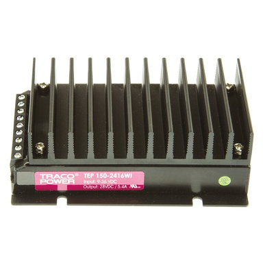 TRACOPOWER TEP 150WI DC-DC Converter, 28V dc/ 5.4A Output, 9 → 36 V dc Input, 150W, Through Hole, +75°C Max Temp