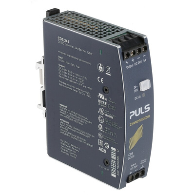 PULS DIMENSION-CD DC-DC Converter, 24V dc/ 5A Output, 18 → 32.4 V dc Input, 120W, DIN Rail Mount, +70°C Max Temp