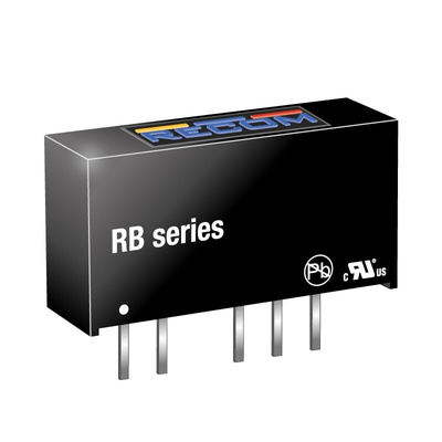 Recom RB DC-DC Converter, 5V dc/ 200mA Output, 4.5 → 5.5 V dc Input, 1W, Through Hole, +85°C Max Temp -40°C Min