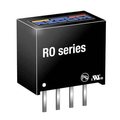Recom RO DC-DC Converter, 5V dc/ 200mA Output, 4.5 → 5.5 V dc Input, 1W, Through Hole, +85°C Max Temp -40°C Min