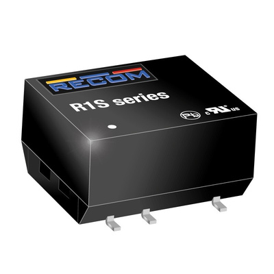 Recom R1S DC-DC Converter, 5V dc/ 200mA Output, 2.97 → 3.63 V dc Input, 1W, Surface Mount, +100°C Max Temp -40°C