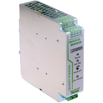 Phoenix Contact QUINT-PS/24DC/24DC/5 DC-DC Converter, 24V dc/ 5A Output, 18 → 32 V dc Input, 120W, DIN Rail