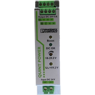 Phoenix Contact QUINT-PS/24DC/24DC/5 DC-DC Converter, 24V dc/ 5A Output, 18 → 32 V dc Input, 120W, DIN Rail