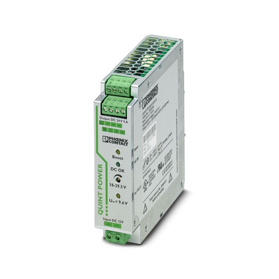 Phoenix Contact QUINT-PS/12DC/24DC/5 DC-DC Converter, 24V dc/ 5A Output, 9 → 18 V dc Input, 120W, DIN Rail