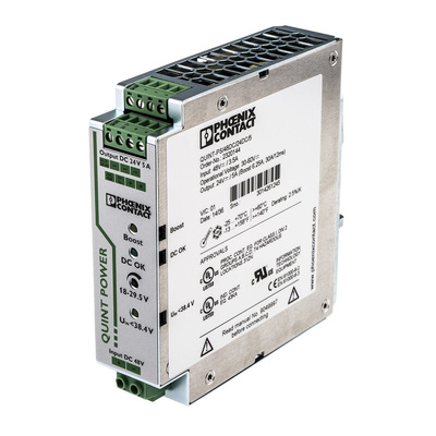 Phoenix Contact QUINT-PS/48DC/24DC/5 DC-DC Converter, 24V dc/ 5A Output, 30 → 60 V dc Input, 120W, DIN Rail