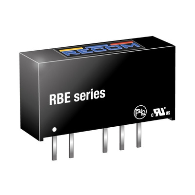 Recom RBE DC-DC Converter, 5V dc/ 200mA Output, 4.5 → 5.5 V dc Input, 1W, Through Hole, +85°C Max Temp -40°C Min