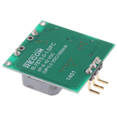 Recom R78T DC-DC Converter, 5V dc/ 1A Output, 8 → 42 V dc Input, Screw Mount, Surface Mount, +85°C Max Temp