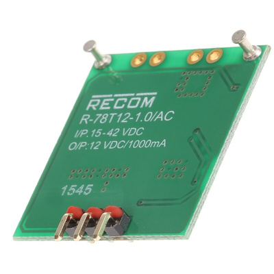 Recom R78T DC-DC Converter, 12V dc/ 1A Output, 15 → 42 V dc Input, Screw Mount, Surface Mount, +85°C Max Temp