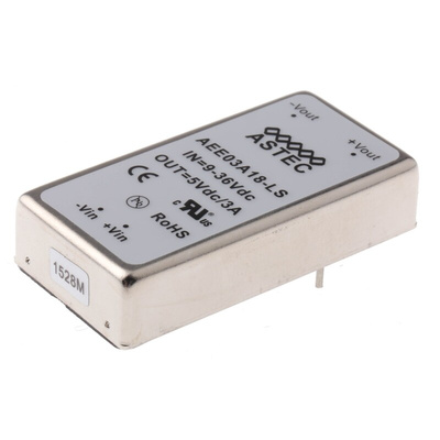 Artesyn Embedded Technologies AEE DC-DC Converter, 5V dc/ 3A Output, 9 → 36 V dc Input, 15W, Through Hole, +71°C
