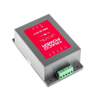 TRACOPOWER TMDC 60 DC-DC Converter, 12V dc/ 5A Output, 9 → 36 V dc Input, 60W, Chassis Mount, +85°C Max Temp