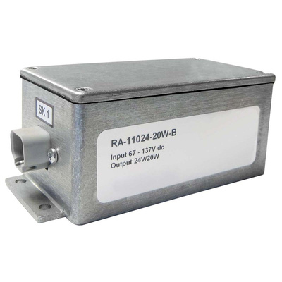 RS PRO DC-DC Converter, 5V dc/ 4A Output, 28.8 → 72 V dc Input, 20W, Chassis Mount, +70°C Max Temp -40°C Min Temp