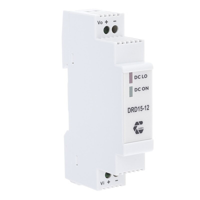 Chinfa DRD15 DC-DC Converter, 12V dc/ 1.25A Output, 9 → 36 V dc Input, 15W, DIN Rail Mount, +71°C Max Temp -40°C