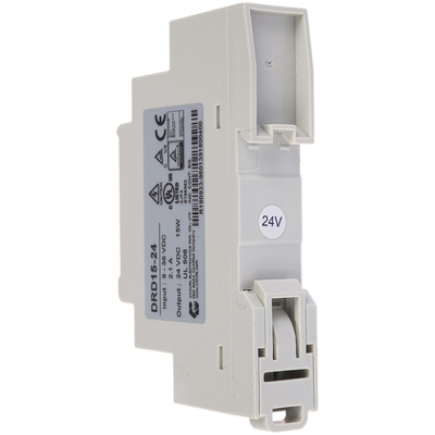 Chinfa DRD15 DC-DC Converter, 24V dc/ 630mA Output, 9 → 36 V dc Input, 15W, DIN Rail Mount, +71°C Max Temp -40°C