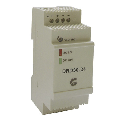 Chinfa DRD30 DC-DC Converter, 24V dc/ 1.25A Output, 9 → 36 V dc Input, 30W, DIN Rail Mount, +71°C Max Temp -40°C