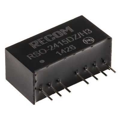 Recom RSO DC-DC Converter, ±15V dc/ ±34mA Output, 9 → 36 V dc Input, 1W, Through Hole, +85°C Max Temp -40°C Min