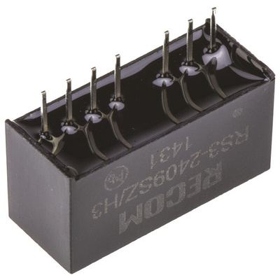 Recom RS3 DC-DC Converter, 9V dc/ 333mA Output, 9 → 27 V dc Input, 3W, Through Hole, +71°C Max Temp -40°C Min