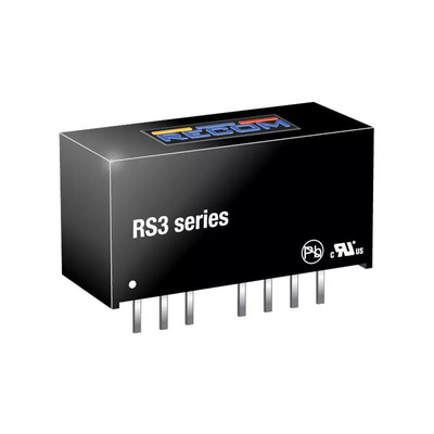 Recom RS3 DC-DC Converter, 9V dc/ 333mA Output, 9 → 27 V dc Input, 3W, Through Hole, +71°C Max Temp -40°C Min
