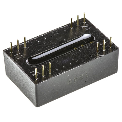 TRACOPOWER TEM 2 DC-DC Converter, ±12V dc/ ±80mA Output, 10.8 → 13.2 V dc Input, 2W, Through Hole, +60°C Max