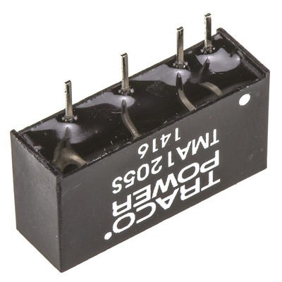TRACOPOWER TMA DC-DC Converter, 5V dc/ 200mA Output, 10.8 → 13.2 V dc Input, 1W, Through Hole, +85°C Max Temp
