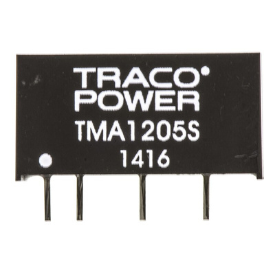 TRACOPOWER TMA DC-DC Converter, 5V dc/ 200mA Output, 10.8 → 13.2 V dc Input, 1W, Through Hole, +85°C Max Temp