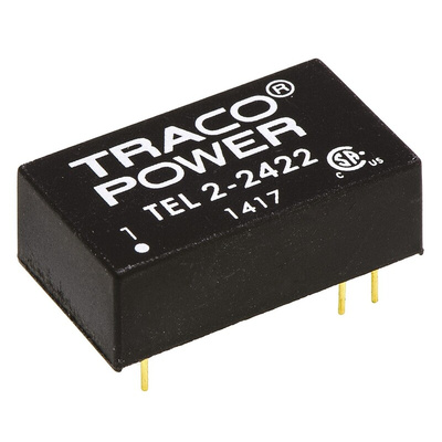 TRACOPOWER TEL 2 DC-DC Converter, ±12V dc/ ±85mA Output, 18 → 36 V dc Input, 2W, Through Hole, +75°C Max Temp