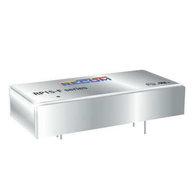 Recom RP15 F DC-DC Converter, 5V dc/ 3A Output, 18 → 36 V dc Input, 15W, Through Hole, +85°C Max Temp -40°C Min