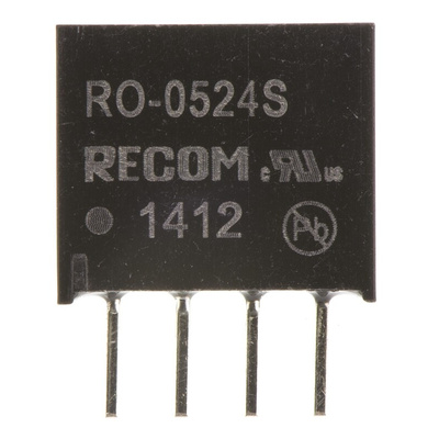 Recom RO DC-DC Converter, 24V dc/ 42mA Output, 4.5 → 5.5 V dc Input, 1W, Through Hole, +85°C Max Temp -40°C Min