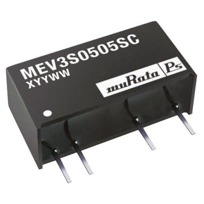 Murata Power Solutions MEV3 DC-DC Converter, 5V dc/ 600mA Output, 4.5 → 5.5 V dc Input, 3W, Through Hole, +85°C