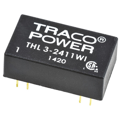 TRACOPOWER THL 3WI DC-DC Converter, 5V dc/ 600mA Output, 9 → 36 V dc Input, 3W, Through Hole, +85°C Max Temp