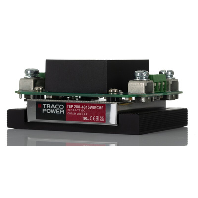 TRACOPOWER TEP 200WIRCMF DC-DC Converter, 24V dc/ 9A Output, 18 → 75 V dc Input, 210W, Chassis Mount, +75°C Max