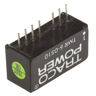 TRACOPOWER TMR 6 DC-DC Converter, 3.3V dc/ 1.3A Output, 4.5 → 9 V dc Input, 6W, Through Hole, +70°C Max Temp